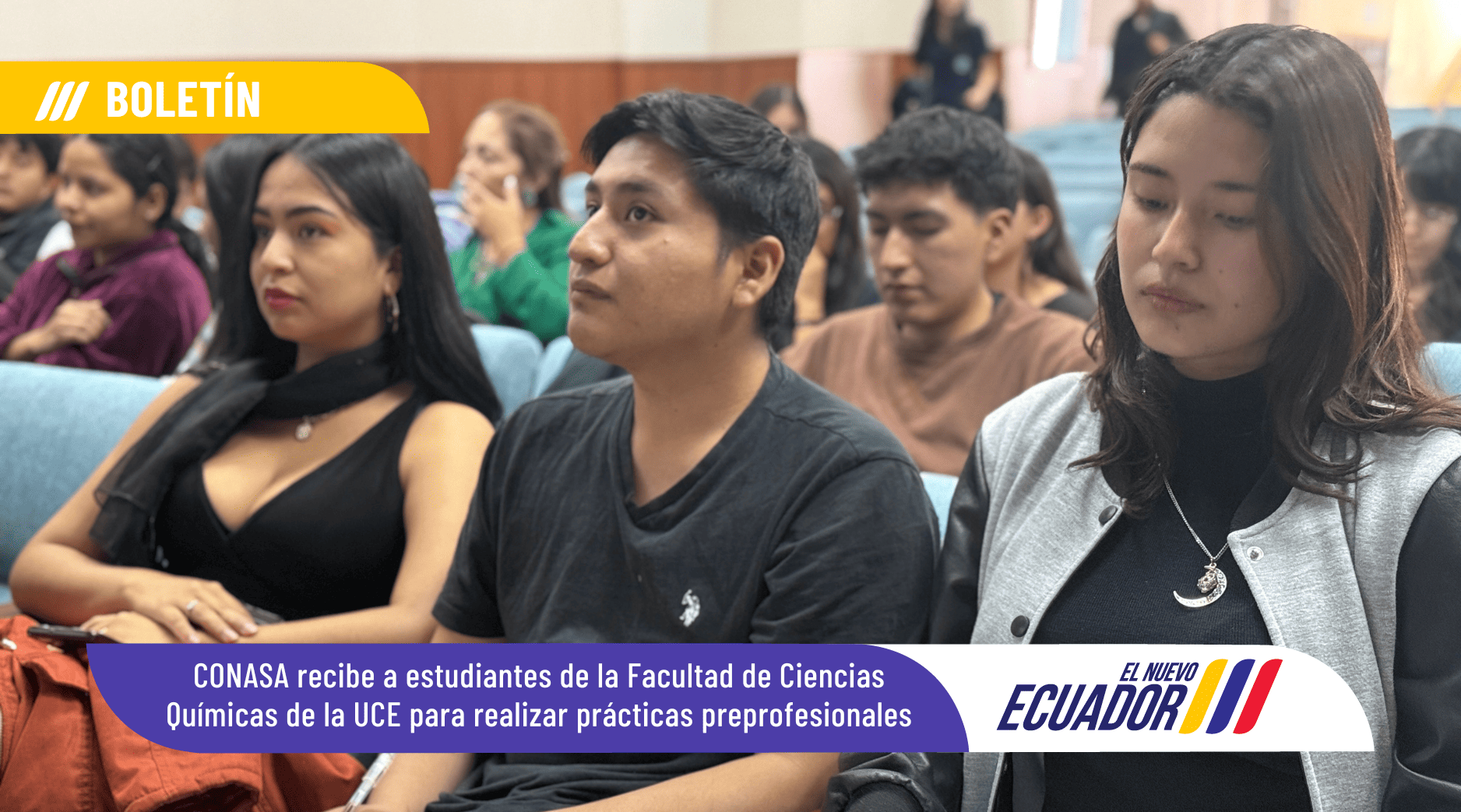 CONASA recibe a estudiantes de la Facultad de Ciencias Químicas de la UCE para realizar prácticas preprofesionales